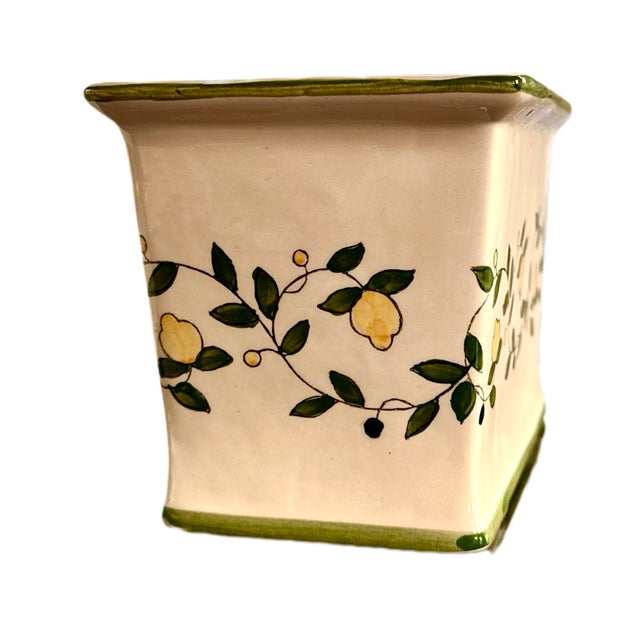 Late 20th Century Hand Painted Planter With Lemons For Sale - Image 5 of 11