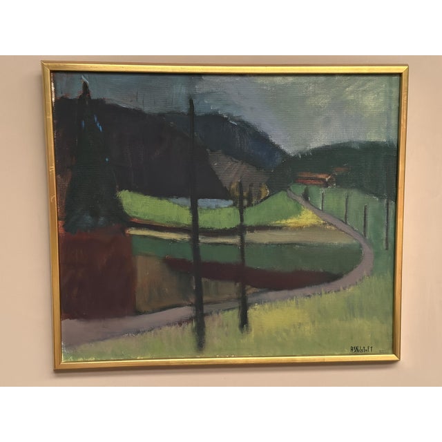 Anna‑Stina Lorentze Nilstoft, Landscape, 1950s, Oil on Canvas For Sale - Image 8 of 14