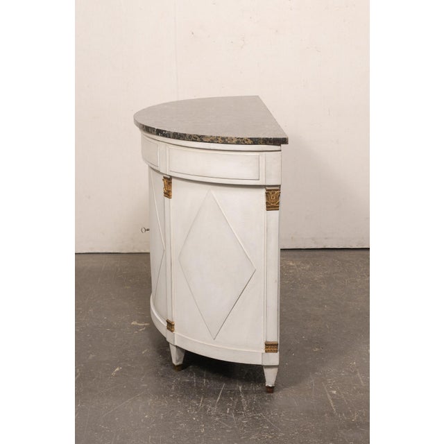 French Neoclassical Marble Top Demi-Chest For Sale - Image 9 of 12