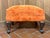 MCM Victorian-Style Carved Walnut Armchair and Ottoman For Sale - Image 15 of 17