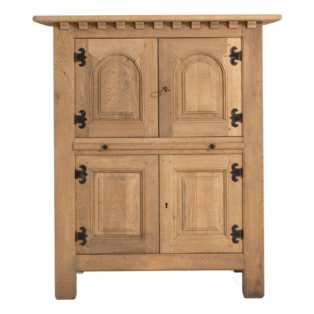 Oak Brutalist Cabinet France 1970s For Sale