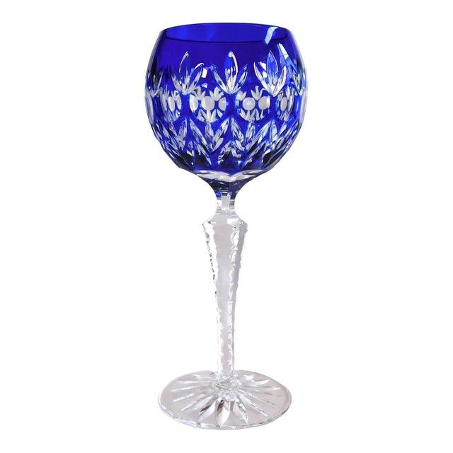 1960s Blue Cut to Clear Stemware For Sale