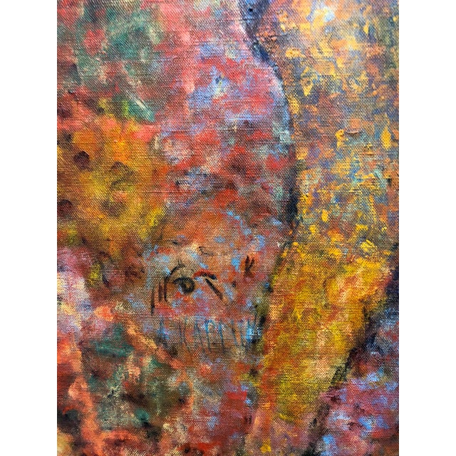 Figurative Arie Kaplun, Israeli KIbbutz Artist Toddler, Swim Tube Pointilist Oil Painting Bezalel School For Sale - Image 3 of 4