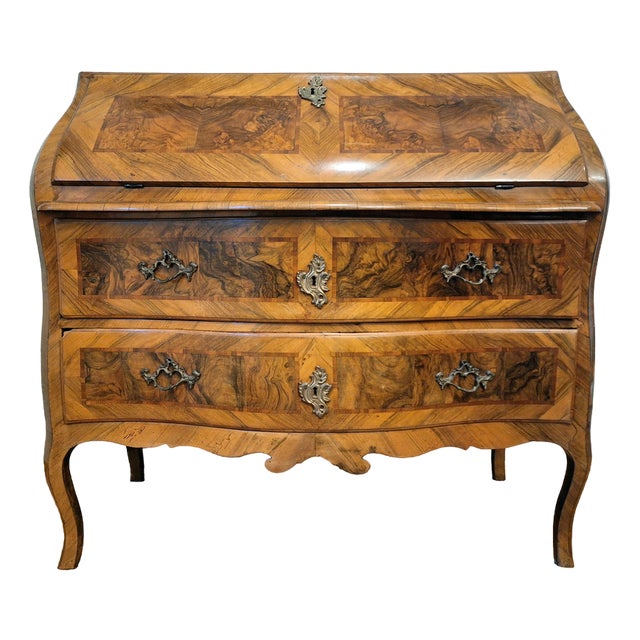 Baroque Walnut Secretary Desk For Sale