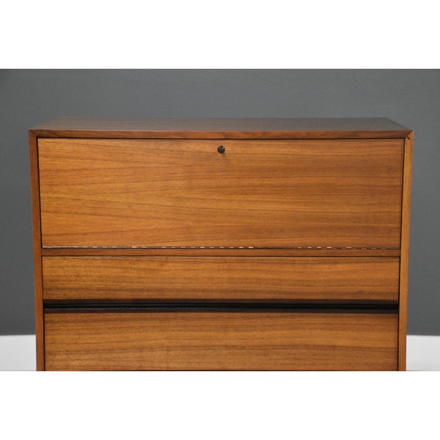 Wood 1960s Kipp Stewart for Directional by Calvin Walnut Tall Dresser For Sale - Image 7 of 12