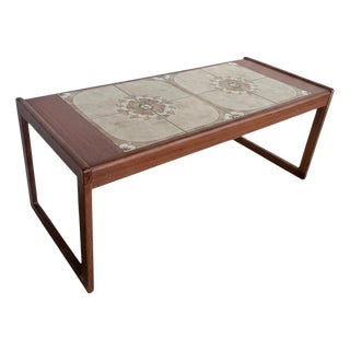 Mid-Century Modern Coffee Table with Tile Top, 1960s For Sale