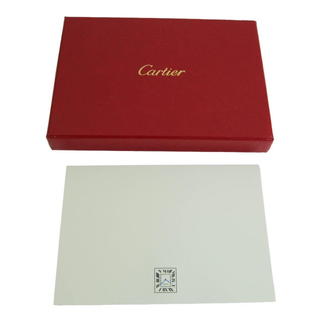 Cartier Paris “Tank” Stationery Set, 10 Cards & Envelopes in Original Box 1990s For Sale