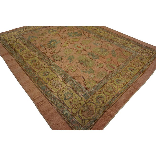 Amazing Light Pink Color With Flowing Design Antique Oushak Rug For Sale In New York - Image 6 of 8