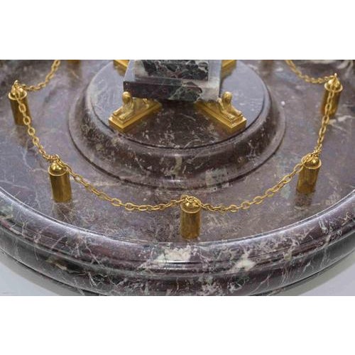 Metal Italian Ormolu-Mounted Obelisk in Various Marbles, Italy, 19th Century For Sale - Image 7 of 8