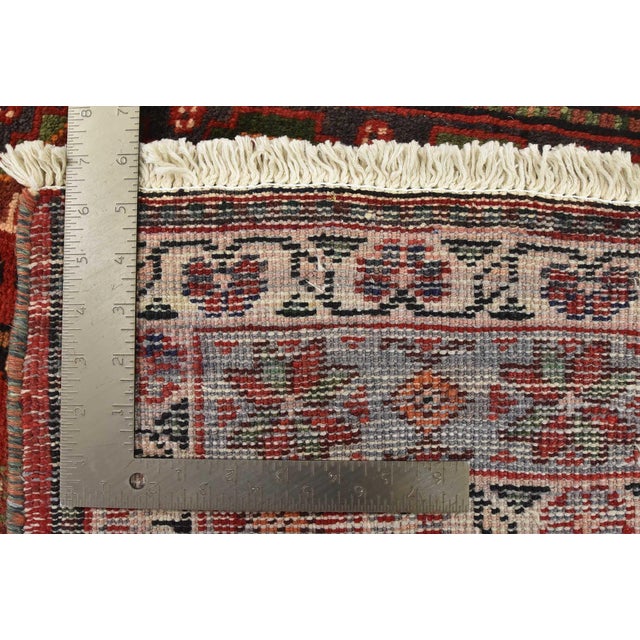 Vintage Qashqai Rug 5'8'' X 10'1'' Red Wool Hand-Knotted Oriental Carpet For Sale - Image 15 of 15