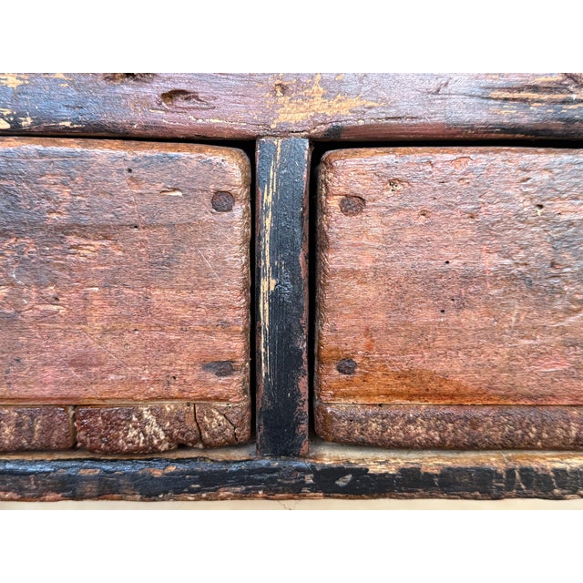18th Century Large Solid Wood Walnut Console Table With Six Drawers For Sale - Image 13 of 17
