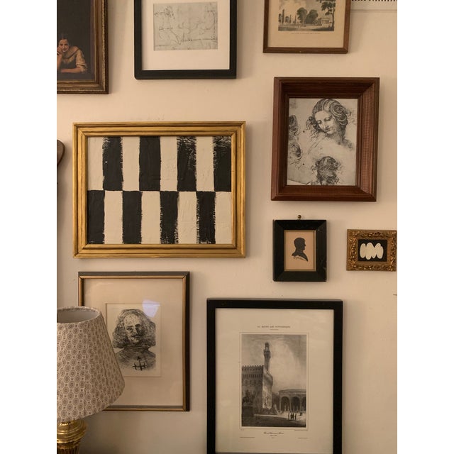 Black Contemporary Abstract Art on Canvas, Framed For Sale - Image 8 of 9