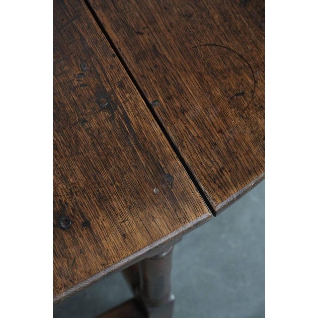 Antique English Oak Gateleg Table, 18th Century For Sale - Image 12 of 18
