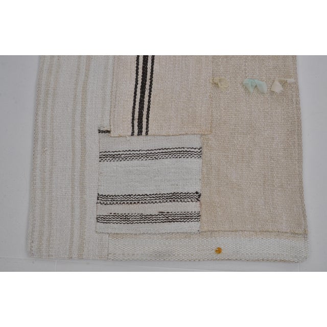 Off-white 1950s Stripe Anatolian Hemp Kilim For Sale - Image 8 of 9