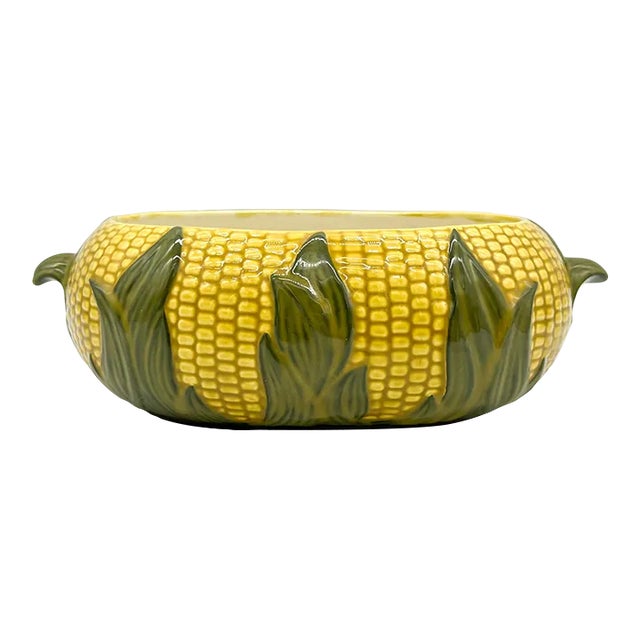 Vintage Yellow Corn Vegetable Ceramic Bowl/ Planter For Sale