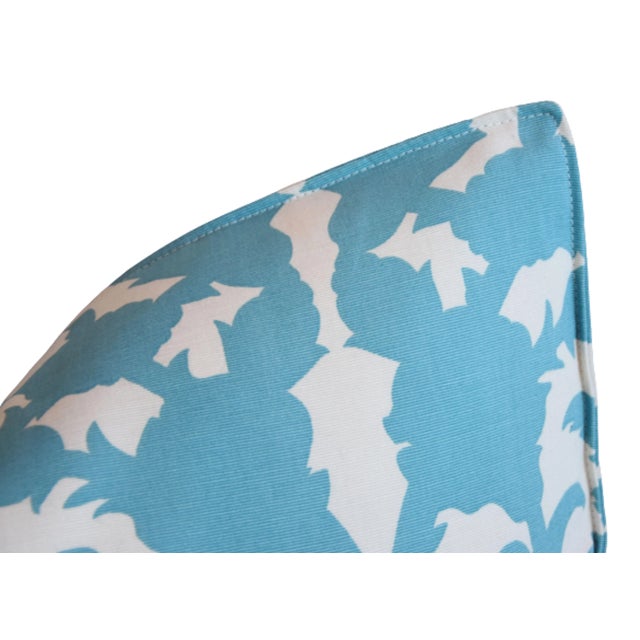 Early 21st Century Designer Thomas Paul Turquoise & White Nautical Beachy Coastal Feather/Down Pillow 22" X 17" For Sale - Image 5 of 6