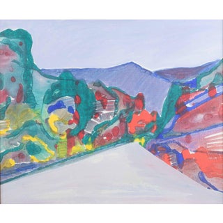 Swedish Artist, Coloristic Modernist Landscape, 1965, Oil on Canvas For Sale