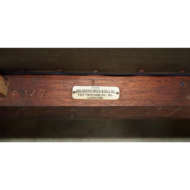 Original Victorian fully stamped James "Jas" Shoolbred suite of six dining chairs. This piece has been expertly crafted,...