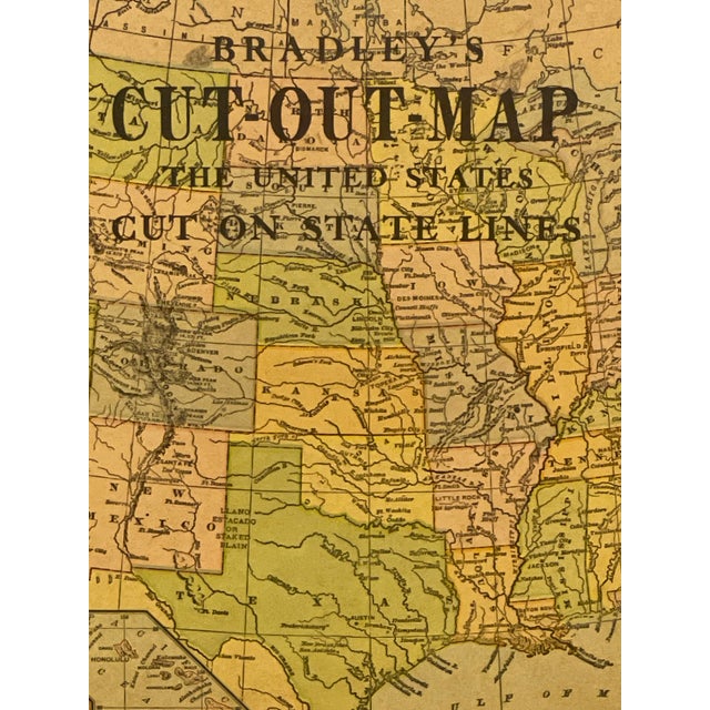 Vintage Milton Bradley's Cut-Out Map of the United States. For Sale - Image 10 of 10
