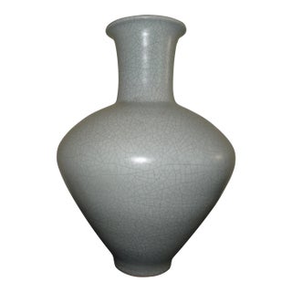 Large Vintage Crackleware Vase For Sale