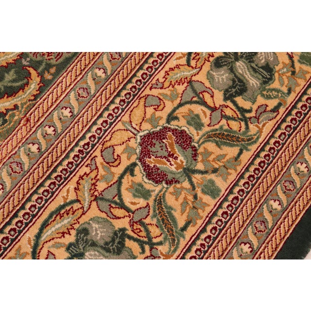 1990s Art Nouveau Hamjolie Pak-Persian Green/Gold Wool Rug - 10'1'' X 14'0'' For Sale - Image 5 of 8