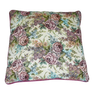 Floral Tapestry Multi Colored Throw Pillow For Sale