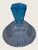4.5” high, Beautiful Czech Art Deco perfume bottle featuring a stunning ribbed/light blue glass base with aqua blue...