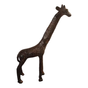 Vintage Hammered Bronze Giraffe Figurine