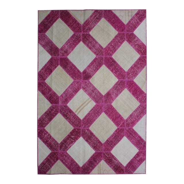 Handmade Vintage Patchwork Rug. 7'2" X 10'3" For Sale