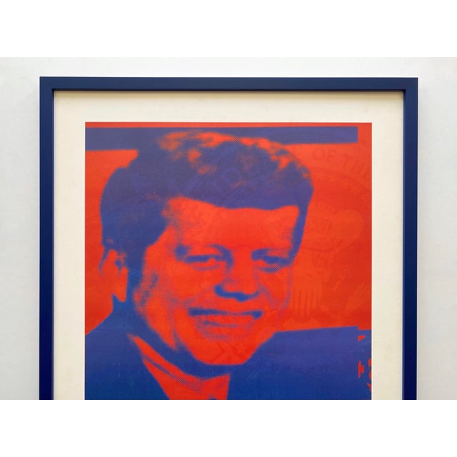 This Andy Warhol Foundation rare vintage 2002 offset lithograph print custom framed JFK Pop Art poster " Flash-November...