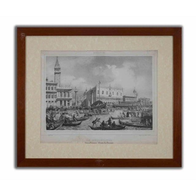 Eugene Huot, Le Bucentaure, Original Etching, 1854 For Sale - Image 4 of 4