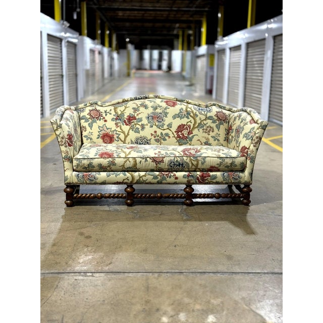 Rich in design, and quality, is this Hickory White Sofa Settee with a barley twist base. This particular sofa is in...