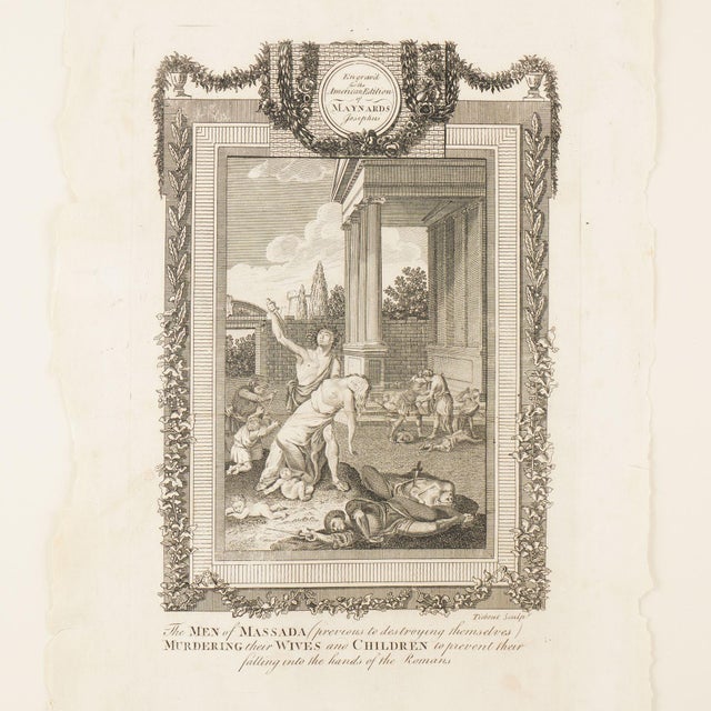 Traditional Pair of Engravings From the American Edition of “The Whole Genuine and Complete Works of Flavius Josephus”, 1795 For Sale - Image 3 of 12