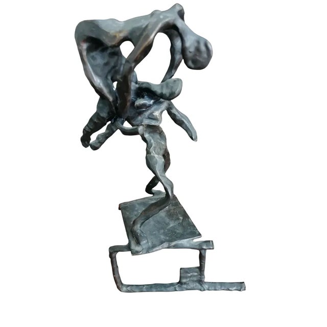 Sculpture of Wrestlers, 1970s, Bronze For Sale - Image 4 of 8