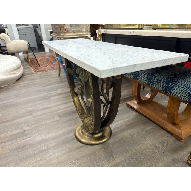 Bronze 1930s Italian Art Deco Bronze Console Table For Sale - Image 8 of 18