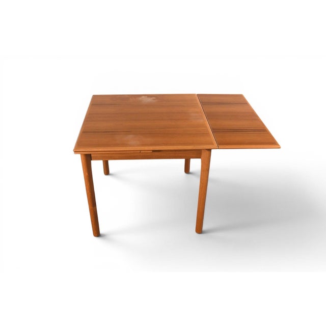 Brown Ansager Møbler Square Teak Draw Leaf Dining Table | Danish Modern 1960s For Sale - Image 8 of 11