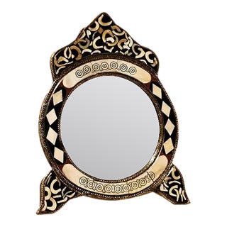 Vintage Moroccan Style Handcrafted Inlay Wall Mirror For Sale