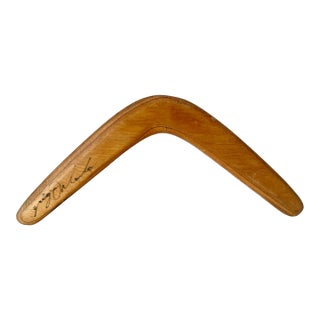 Rare Vintage Greg Orlando Signed Traditional Returning Wooden Boomerang For Sale