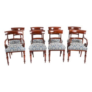 Antique 19th Century English William IV Barback Dining Chairs, Set of 8 For Sale