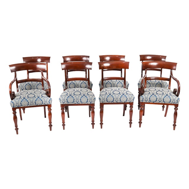Antique 19th Century English William IV Barback Dining Chairs, Set of 8 For Sale