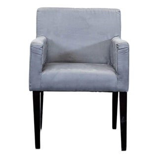 West Elm Modern Gray Lounge Chair With Armrests For Sale