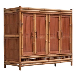 Mid-Century Cabinet in Bamboo, 1960s For Sale