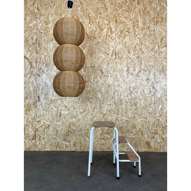 Large Space Age Ball Lamp in Bast Braid, 1960s For Sale - Image 12 of 13