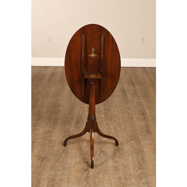 Kittinger Colonial Williamsburg Mahogany Oval Tilt Top Table For Sale - Image 13 of 18