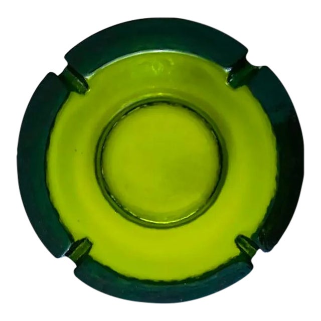 Large Mid 20th Century Green Ashtray Catchall Bowl For Sale