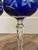 Pair of Bohemian Traube Nachtmann Cobalt Blue Cut Crystal Wine Glasses For Sale In New York - Image 6 of 10