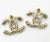 Chanel Chanel Gold CC Seed Pearl Mint Crystal PIercing Earrings, A Pair For Sale - Image 4 of 4
