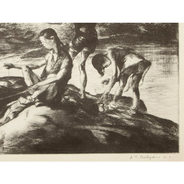 1930s 1939 After John E. Costigan "Fishermen Three", First Edition Period Offset Lithograph For Sale - Image 5 of 9