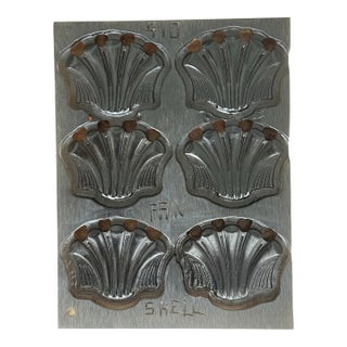 Vintage Carved Wood Nautical Scalloped Shell Architectural Factory Mold, Wall Art, Unique Housewarming/Hostess Gift For Sale