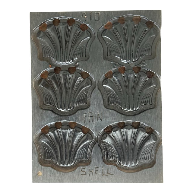 Vintage Carved Wood Nautical Scalloped Shell Architectural Factory Mold, Wall Art, Unique Housewarming/Hostess Gift For Sale